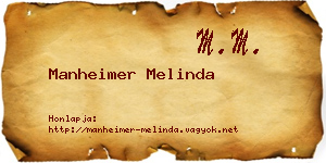Manheimer Melinda névjegykártya