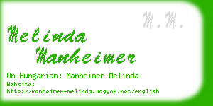 melinda manheimer business card